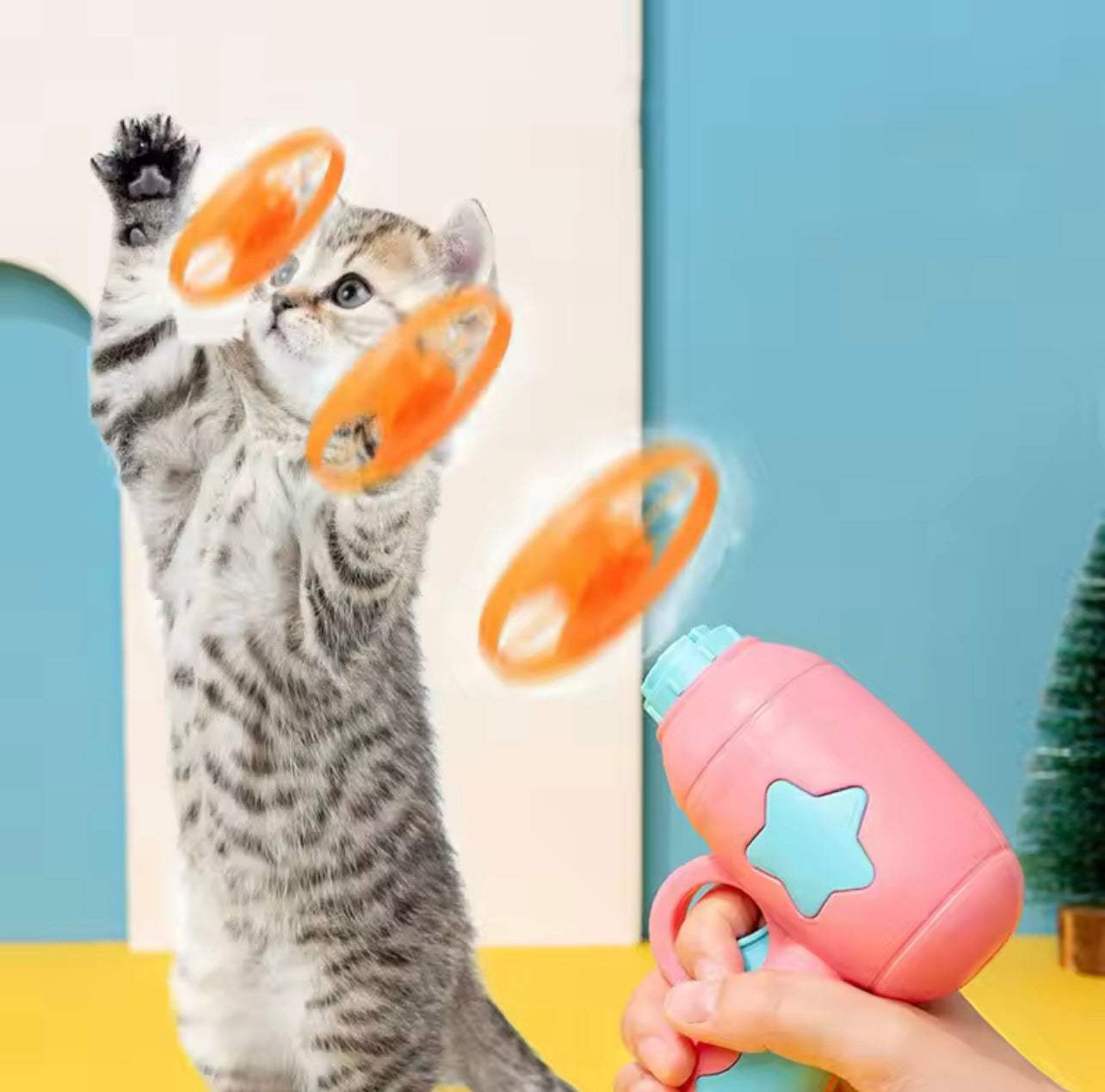 1 Set Cat interactive Toy with 15 discs