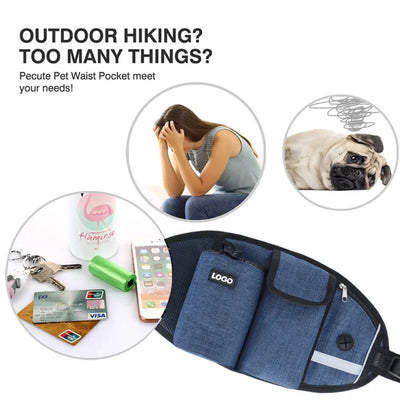 Multifunctional Outdoor Pet Waist pack with Towing Rope