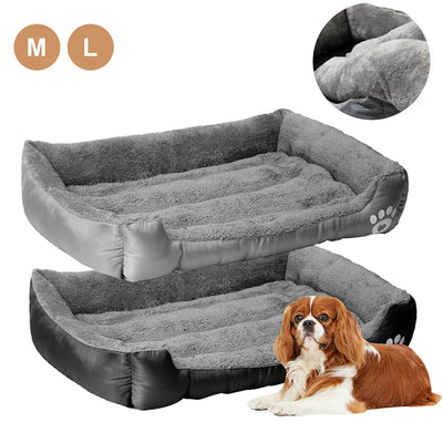 Plush Dog & Cat Bed - Large Square Kennel Mattress