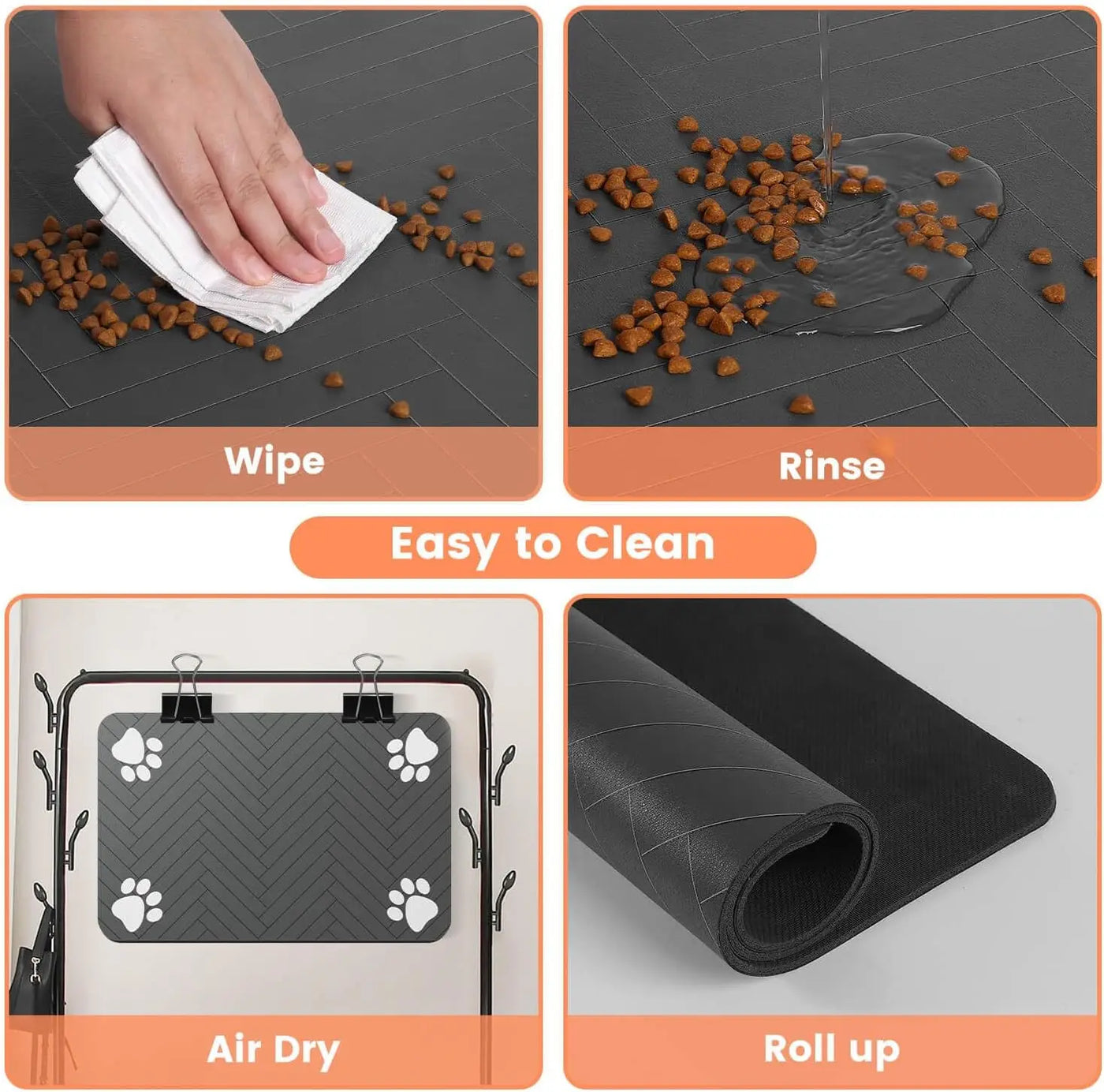 Absorbent Pet Feeding Mat: Waterproof, Quick-Dry Placemat for Food and Water Bowls