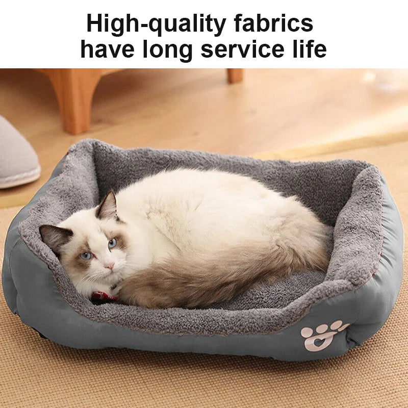 Plush Dog & Cat Bed - Large Square Kennel Mattress