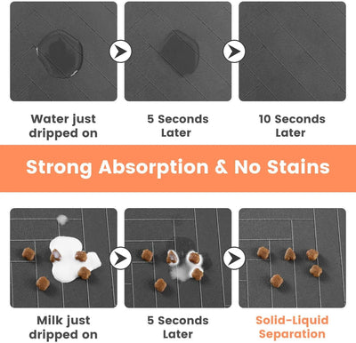 Absorbent Pet Feeding Mat: Waterproof, Quick-Dry Placemat for Food and Water Bowls