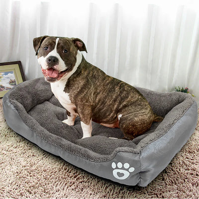 Plush Dog & Cat Bed - Large Square Kennel Mattress