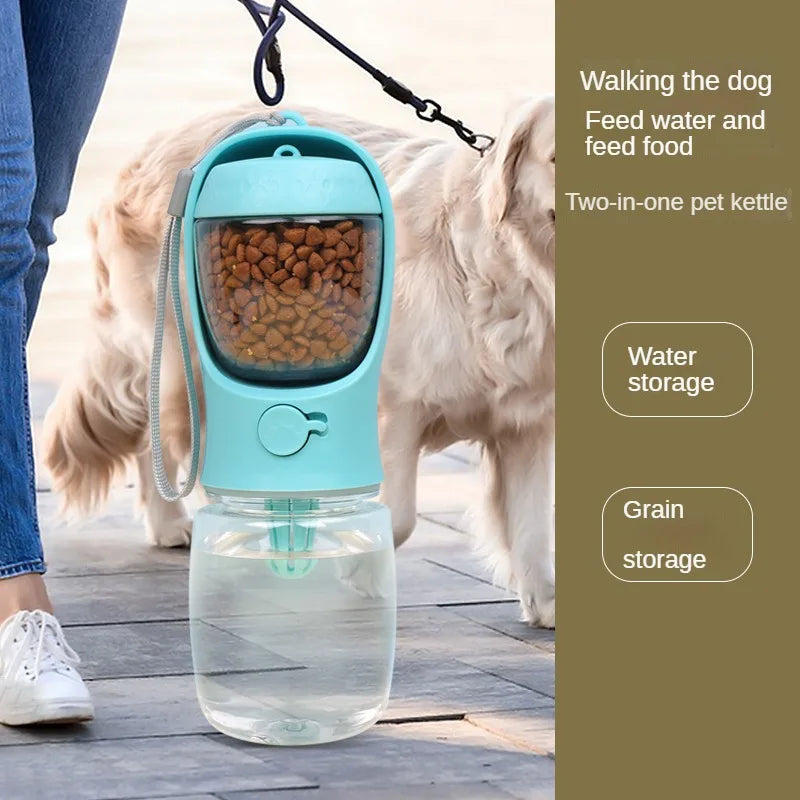 Portable Dog Cat Water Bottle with Storage Food and Water Container